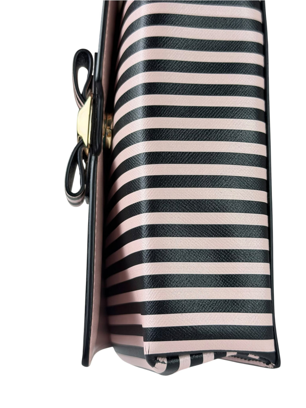 Salvatore Ferragamo Pink/Black Striped Crossbody Bag