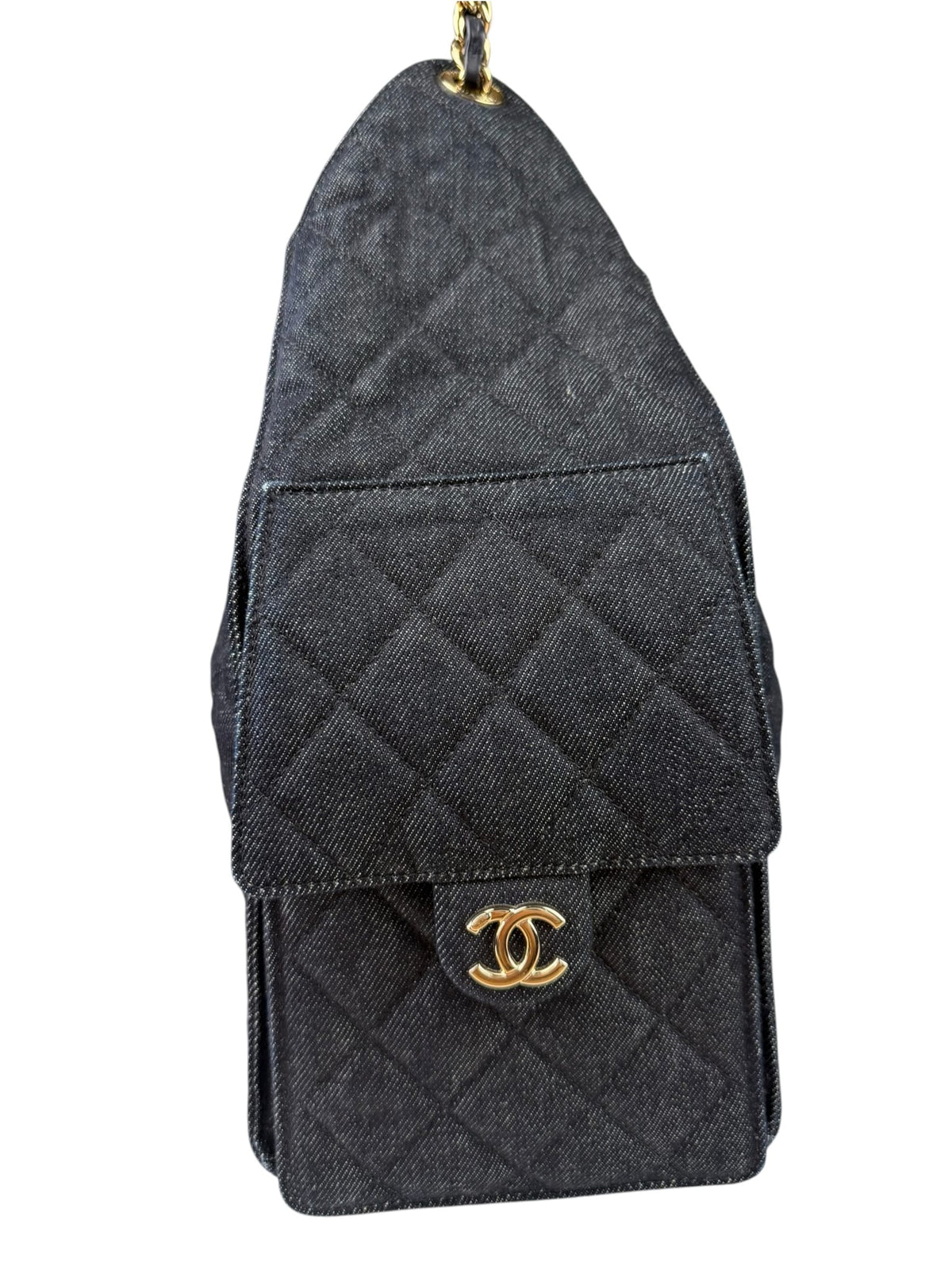 Chanel Navy Quilted Denim/Leather Trim 25 Hobo Bag 2021