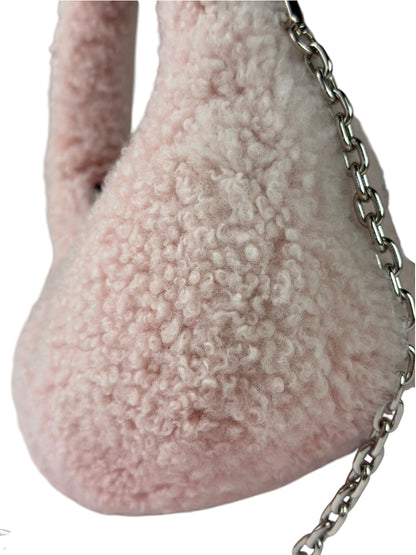 Miu Miu Pink Wool Teddy Two-Way Hobo Bag