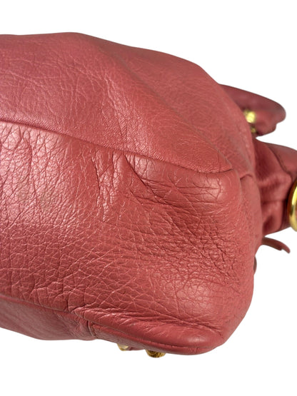 Balenciaga Pink Lambskin Velo Moto Two-Way Bag