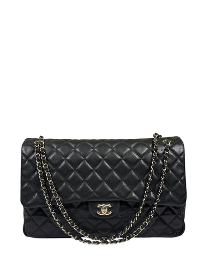 Chanel Black Quilted Caviar Jumbo Flap Bag 2021