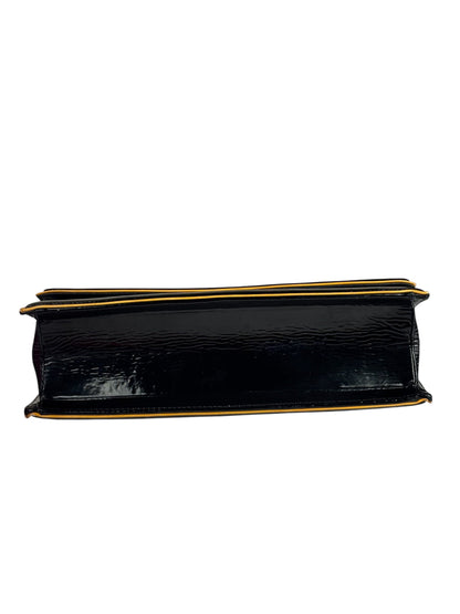 Chanel Black Patent Orange Trim 2.55 Flap 2009