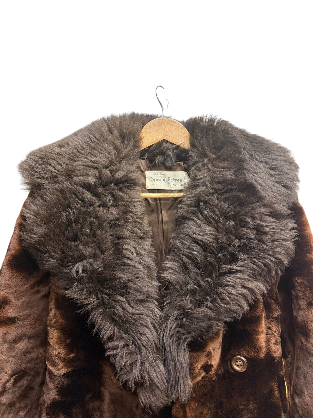 Vintage Sprung Freres Brown Fur Long Coat