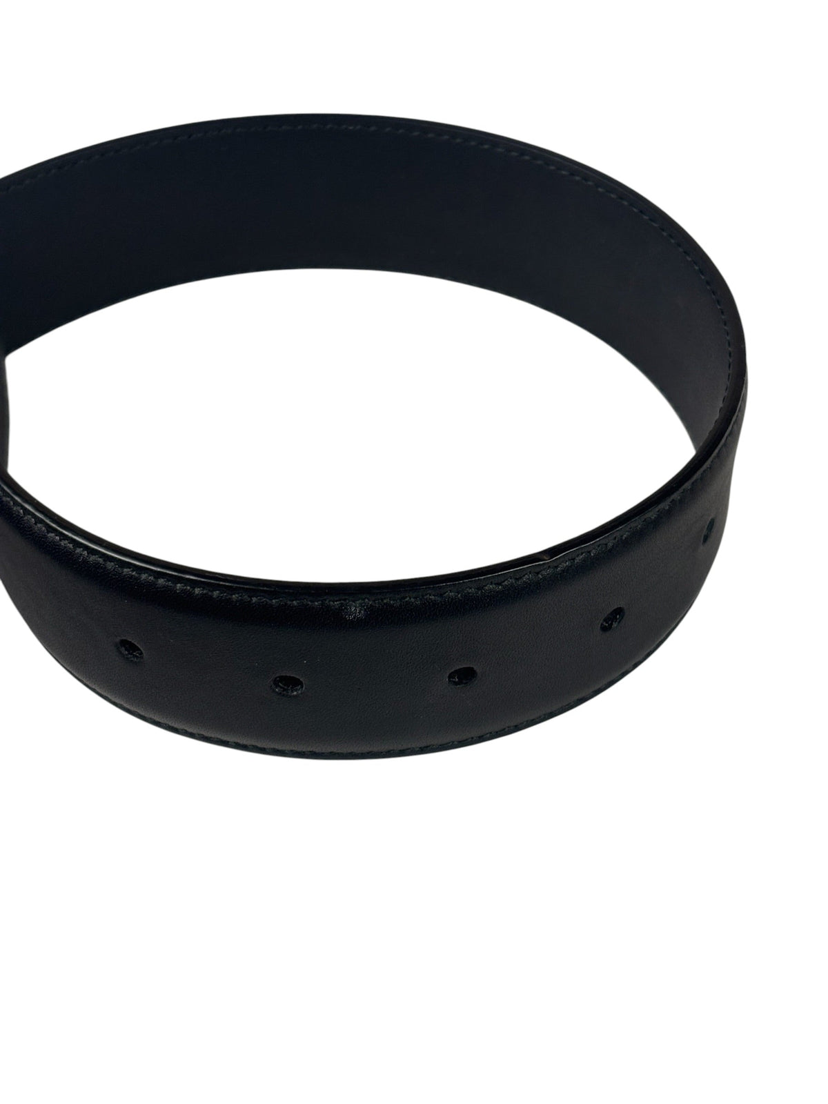 Gucci Black Leather GG Buckle Belt