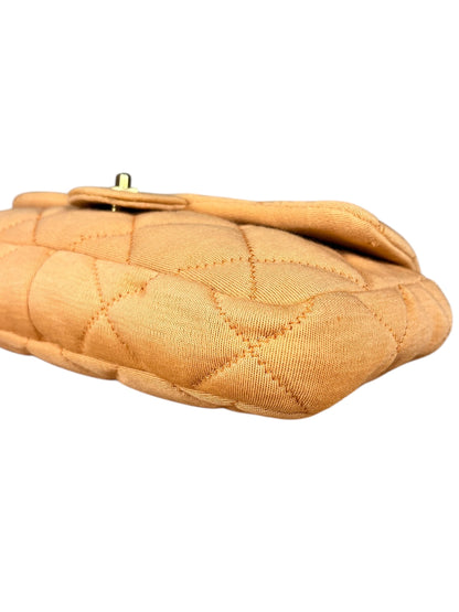 Chanel CC Peach Jersey Quilted Flap Bag