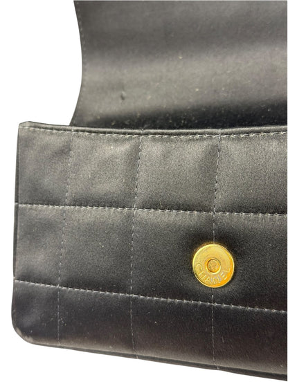 Chanel Black Satin Chocolate Bar Mini East-West Flap Bag