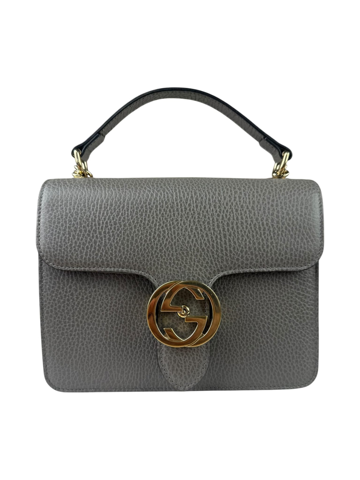Gucci Grey Calfskin Interlocking Small G Shoulder Bag