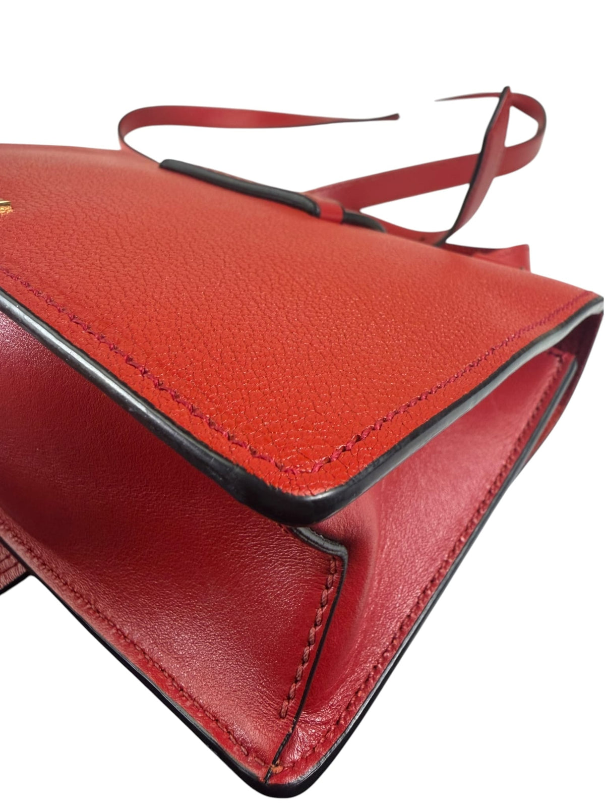 Miu Miu Red Leather Lady Jeweled Flap Bag