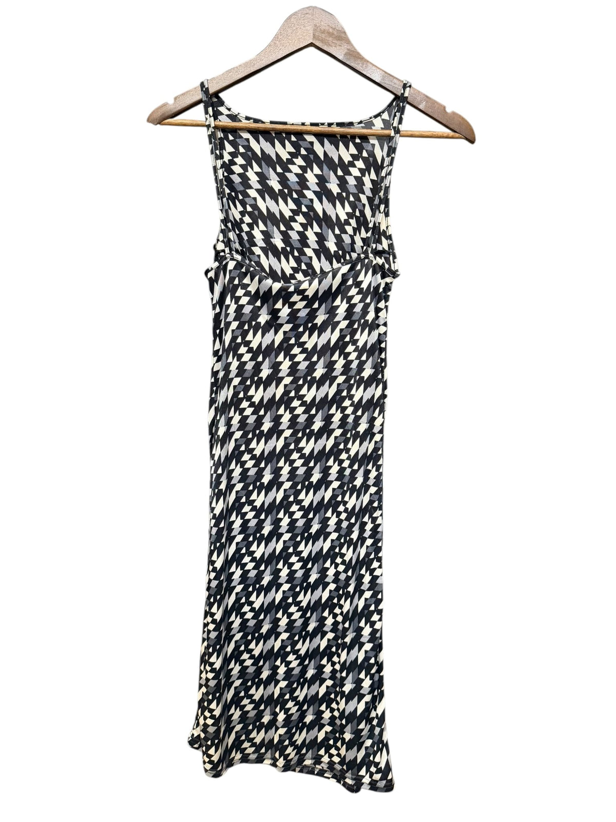 Fendi Black/White Geometric Patterned Sleeveless Tank Dress