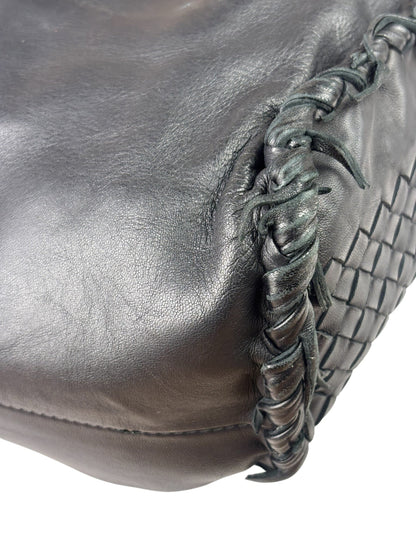 Bottega Veneta Black Intrecciato Fringe Shoulder Bag