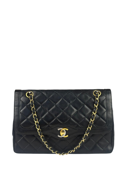 Chanel Black Quilted Leather Double Flap Small Bag