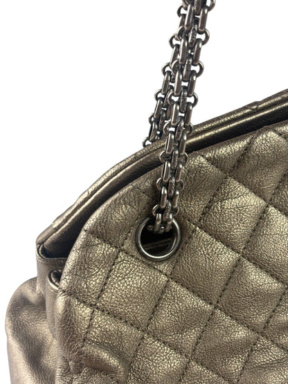 Chanel Metallic Gold Quilted Caviar Just Mademoiselle Bowling Bag 2010