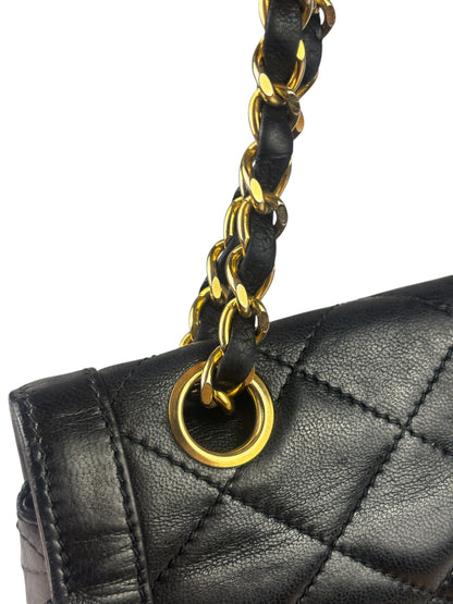 Chanel Black Quilted Leather Double Flap Small Bag