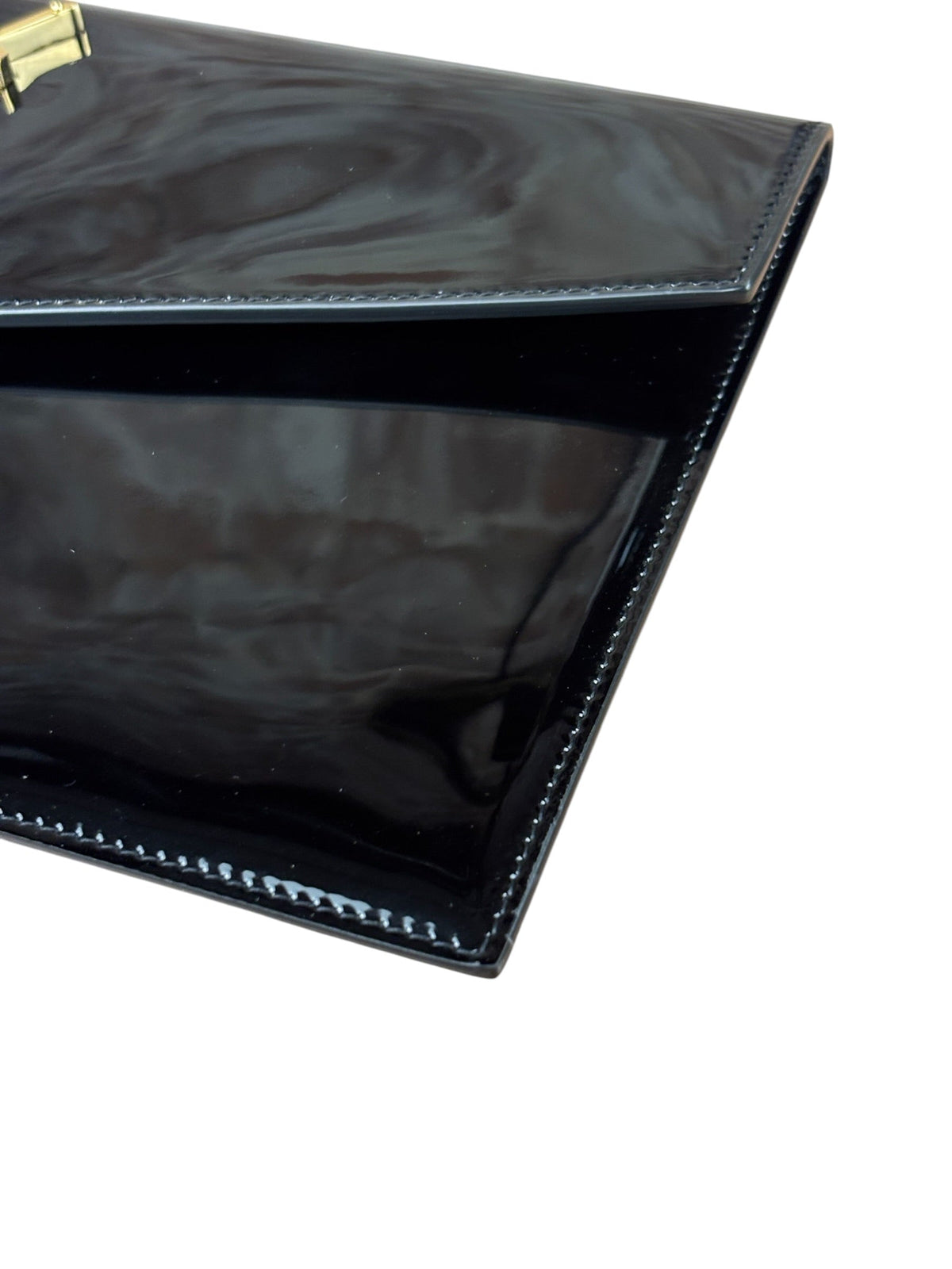 Yves Saint Laurent Black Patent Leather Uptown Pouch