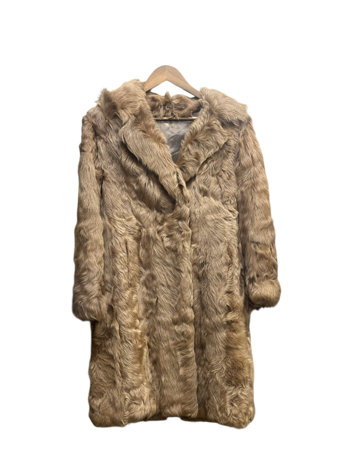 Vintage Multi-Tonal Light Brown Fox Fur Long Coat