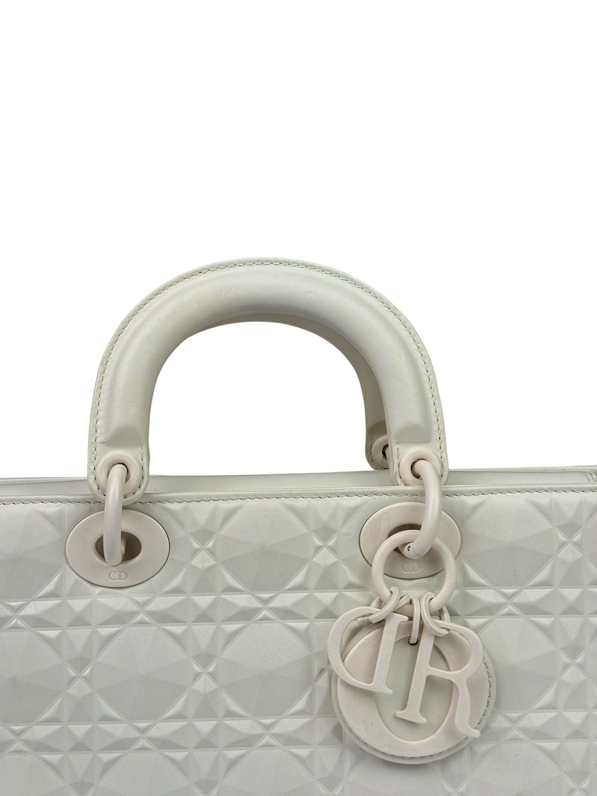 Christian Dior White Lady D-Joy Geometric 2Way Handbag
