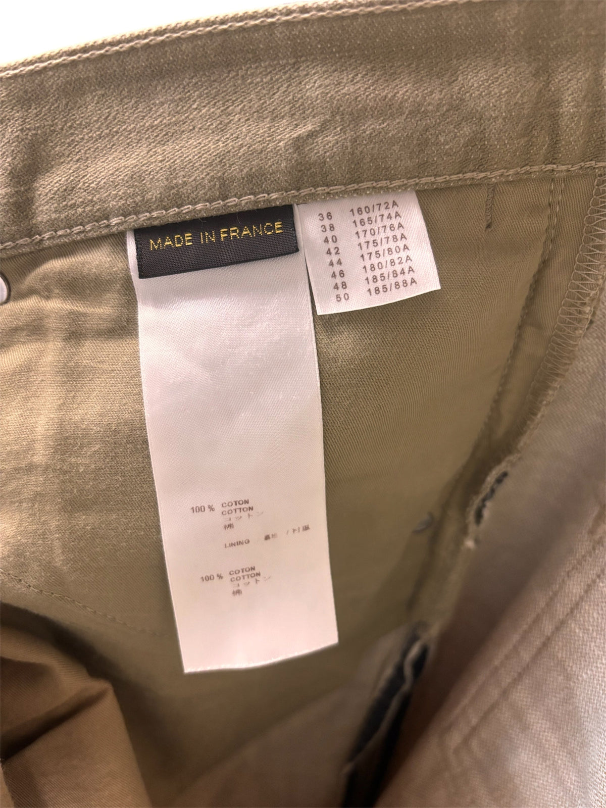 Louis Vuitton Khakhi Cotton Trousers
