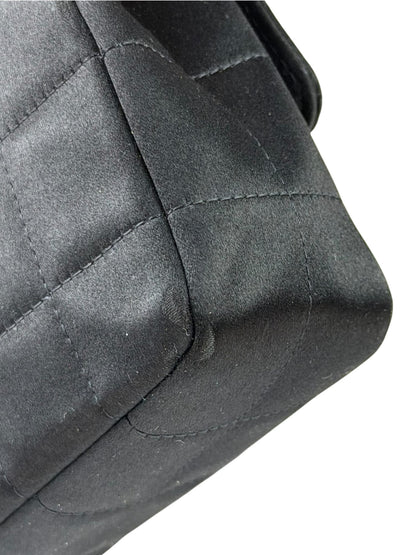 Chanel Black Satin Chocolate Bar Mini East-West Flap Bag