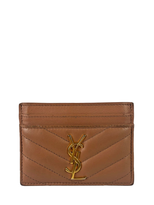 Yves Saint Laurent Dusty Rose Leather Cassandre Cardholder