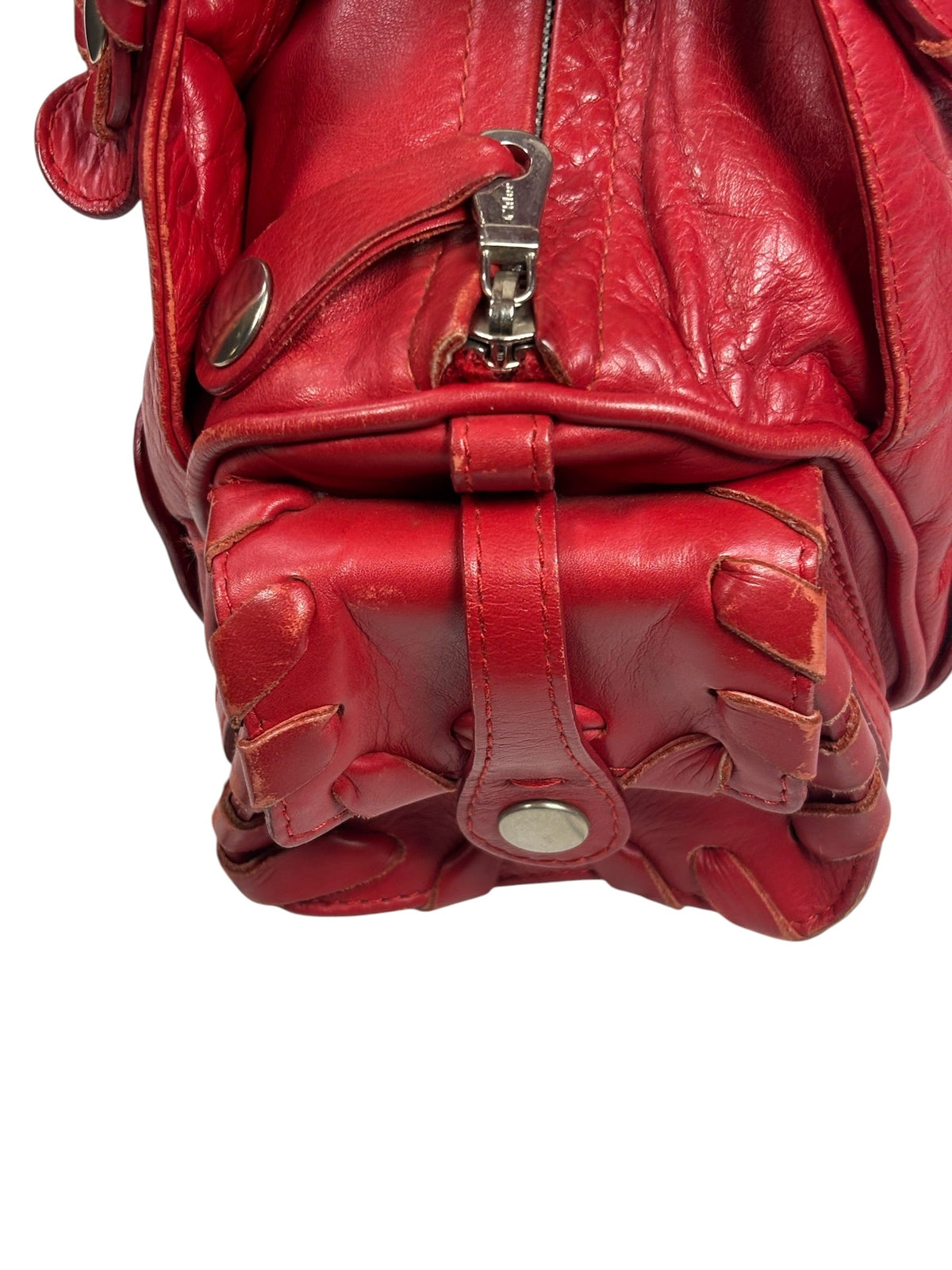 Chloe Red Leather Silverado Shoulder Bag