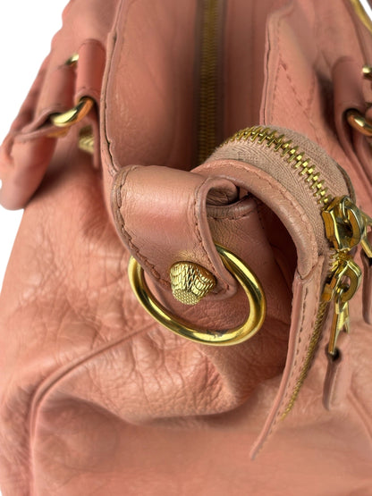 Balenciaga Light Pink Leather Classic Moto City Bag