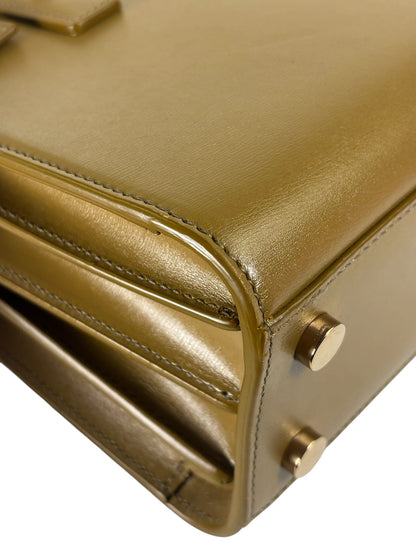 YSL Green Ink Leather King Palm Nano Two-Way Tote