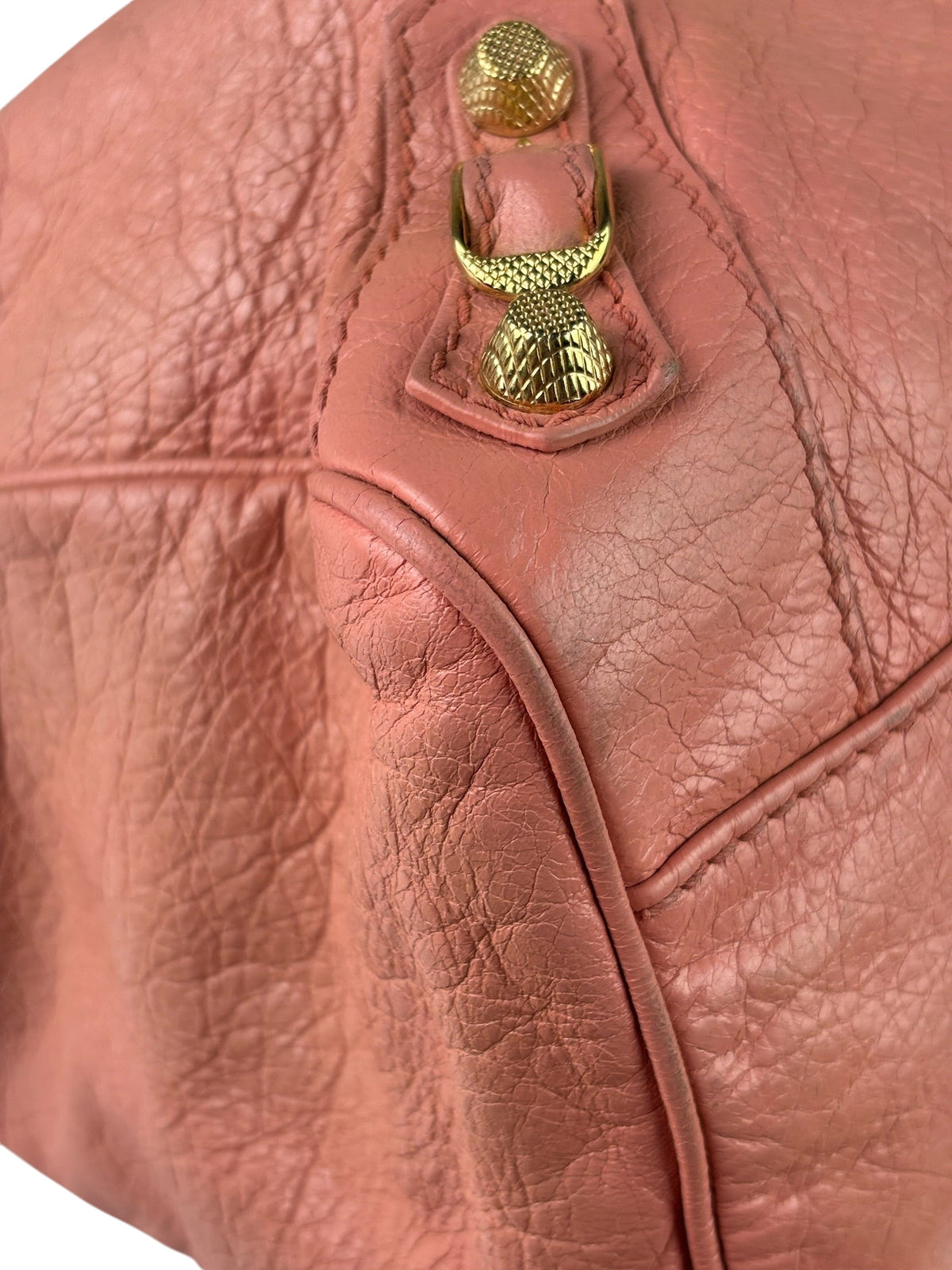 Balenciaga Light Pink Leather Classic Moto City Bag