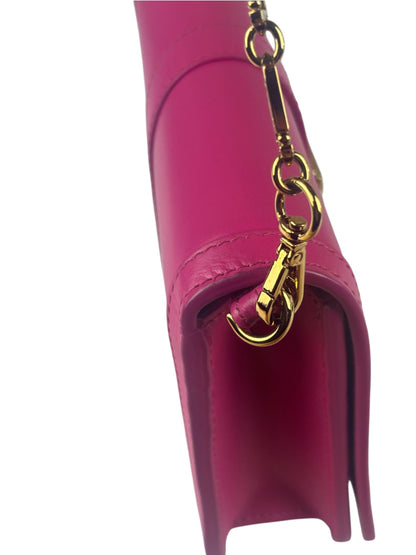 Versace Pink Leather Greca Goddess Flap Wallet-On-Chain