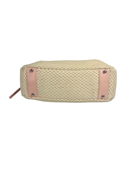 Chanel Cream/Pink Leather Lax Crochet Bowler Shoulder Bag 2004